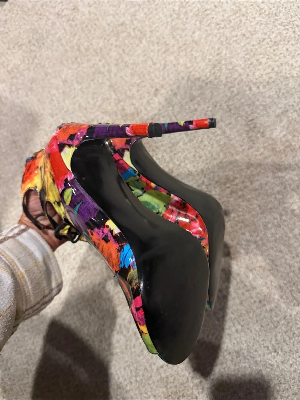 Steve Madden Stilettos heels Multicolor rainbow tie dye lace up colorful size 9